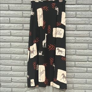 Black Animal Print Skirt